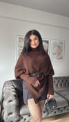 Asimetrik Balıkçı Yaka Triko Kazak
