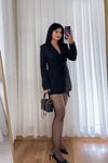 Bel Bağlama Detaylı Blazer Ceket - Siyah