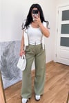 Bel Detaylı Palazzo Pantolon - Mint