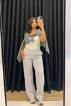 Bel Lastikli Gri Eşofman Alt
