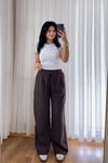 Beli Lastikli Kahve Pantolon