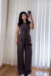 Beli Lastikli Kahve Pantolon