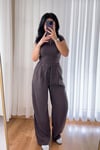 Beli Lastikli Kahve Pantolon