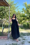 Beli Lastikli Poplin Etekli Elbise 