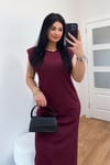 Benefy Vatkalı Modal Elbise - Bordo
