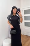 Benefy Vatkalı Modal Elbise - Siyah