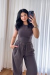 Bisiklet Yaka Basic Kahve Tshirt