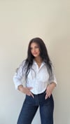 Blouse Korse Detaylı Beyaz Gömlek
