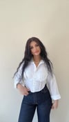 Blouse Korse Detaylı Beyaz Gömlek
