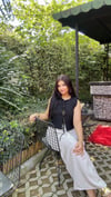 Boho Siyah Bağlamalı Triko Yelek