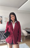 Bordo Kaşe Blazer Ceket