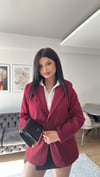 Bordo Kaşe Blazer Ceket