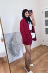 Bordo Tek Düğmeli Blazer Ceket