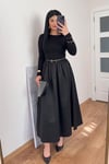 Chelsea Maxi Boy Kloş Etekli Uzun Kollu Elbise