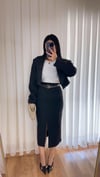 Chloe Vatkalı Siyah Mini Blazer Ceket