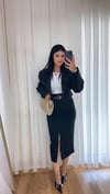 Chloe Vatkalı Siyah Mini Blazer Ceket