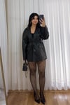 Deri Kemerli Blazer Ceket