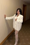 Ekru Oversize Blazer Ceket
