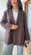 Eleni Oversize Çizgili Blazer Ceket