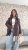Eleni Oversize Çizgili Blazer Ceket