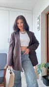 Eleni Oversize Çizgili Blazer Ceket