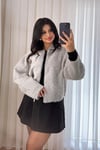 Gri Kırçıllı Oversize Ceket