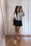 Gri Kırçıllı Oversize Ceket
