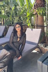 Halka Detaylı Ajurlu Elbise - Siyah