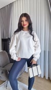 Hannah 3 İplik Şardonlu Sweatshirt - Beyaz