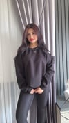 Hannah 3 İplik Şardonlu Sweatshirt - Siyah