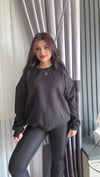 Hannah 3 İplik Şardonlu Sweatshirt - Siyah