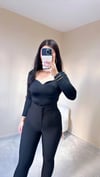 Healt Kalp Yaka Siyah Bodysuit