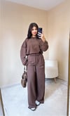 Helina Taş İşleme Detaylı Eşofman Takım - Kahve
