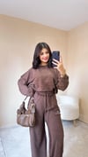 Helina Taş İşleme Detaylı Eşofman Takım - Kahve