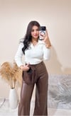 İsabel Yakası Peluş Ekru Triko
