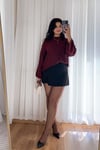 İspanyol Kazak Bordo Örme Kazak