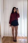 İspanyol Kazak Bordo Örme Kazak