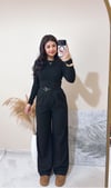 Jeweli Kemer Detaylı Premium Pantolon - Siyah