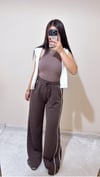 Jisy Şeritli Modal Pantolon - Kahve