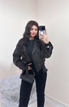 Juste Leopar Desen Gabardin Ceket