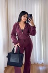 Kapüşonlu Fermuarlı Basic Sweatshirt - Bordo