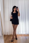 Kare Yaka Şeritli Yarım Kol Triko