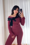 Kayık Yaka Transparan Basic Bluz - Bordo
