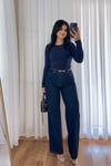 Koyu Mavi Wide Leg Jean