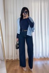 Koyu Mavi Wide Leg Jean