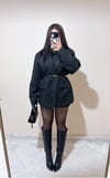 Laria Çizgili Oversize Kaşe Ceket