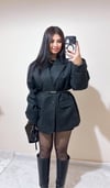 Laria Çizgili Oversize Kaşe Ceket