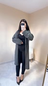 Lena Yakalı Uzun Hırka - Füme
