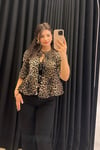 Leopar Bağcıklı Gömlek
