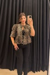Leopar Bağcıklı Gömlek